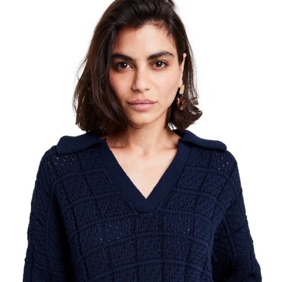 RACHEL Comey x Target Navy Knitted V-Neck Pullover Sweater - Picture 2 of 15